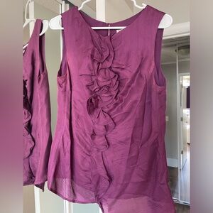 Trina Turk, Sleeveless Blouse w. Ruffles